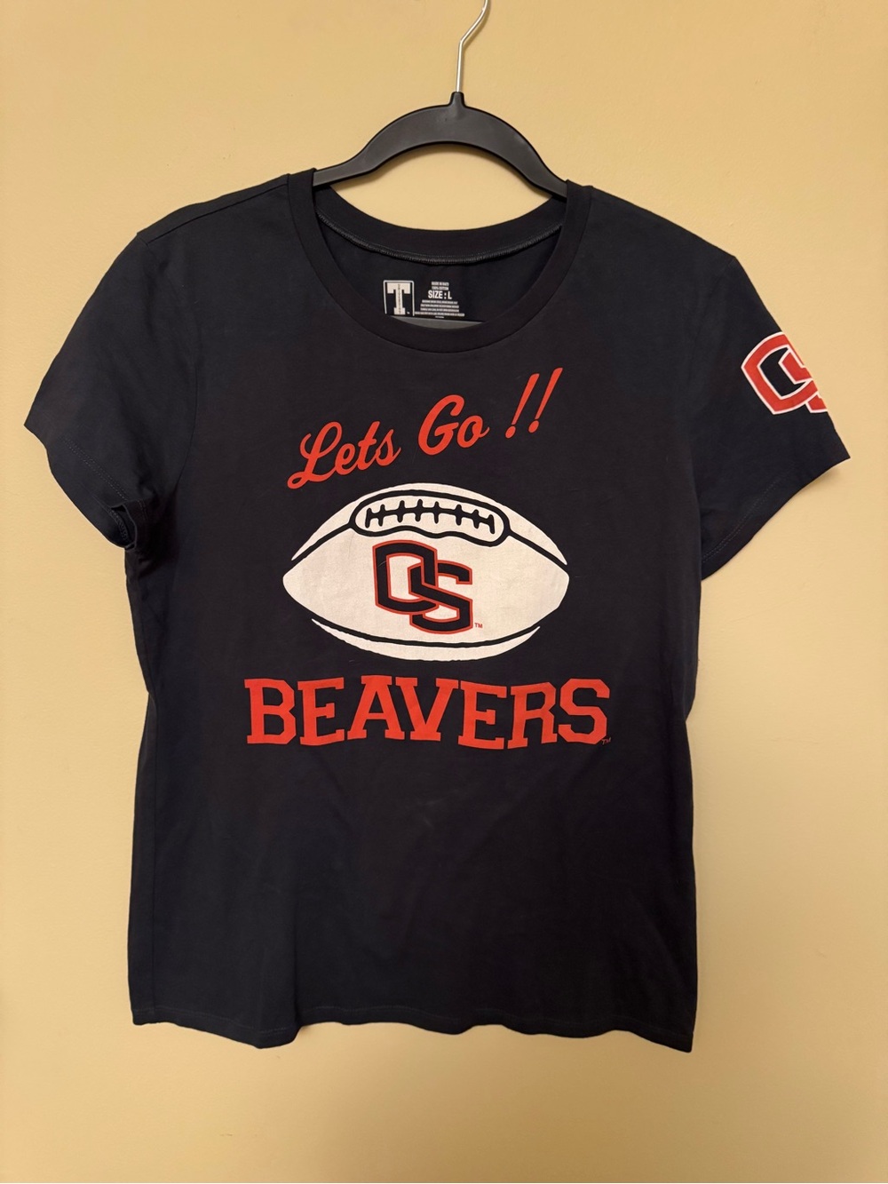 OSU Beavers Navy Football Graphic Tee